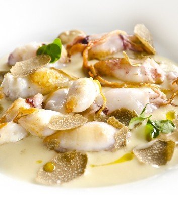 ricetta Spumoso di patate calamaretti porcini e tartufo
