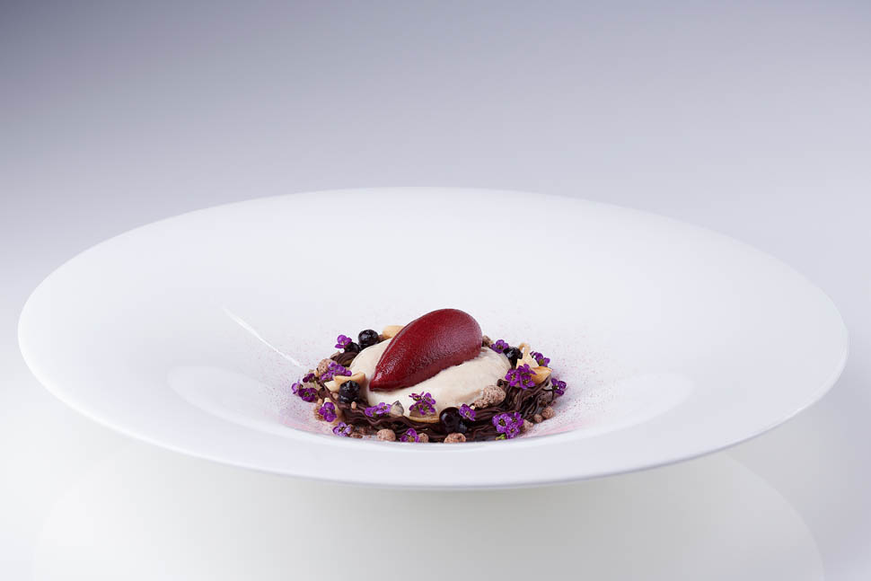 1 Chocolate and hazelnut parsley root sour cherry and sumach