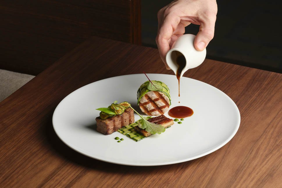 Anantara Convento di Amalfi Grand Hotel Dei Cappuccini Restaurant Grilled veal teriyaki eel and marinated zucchini