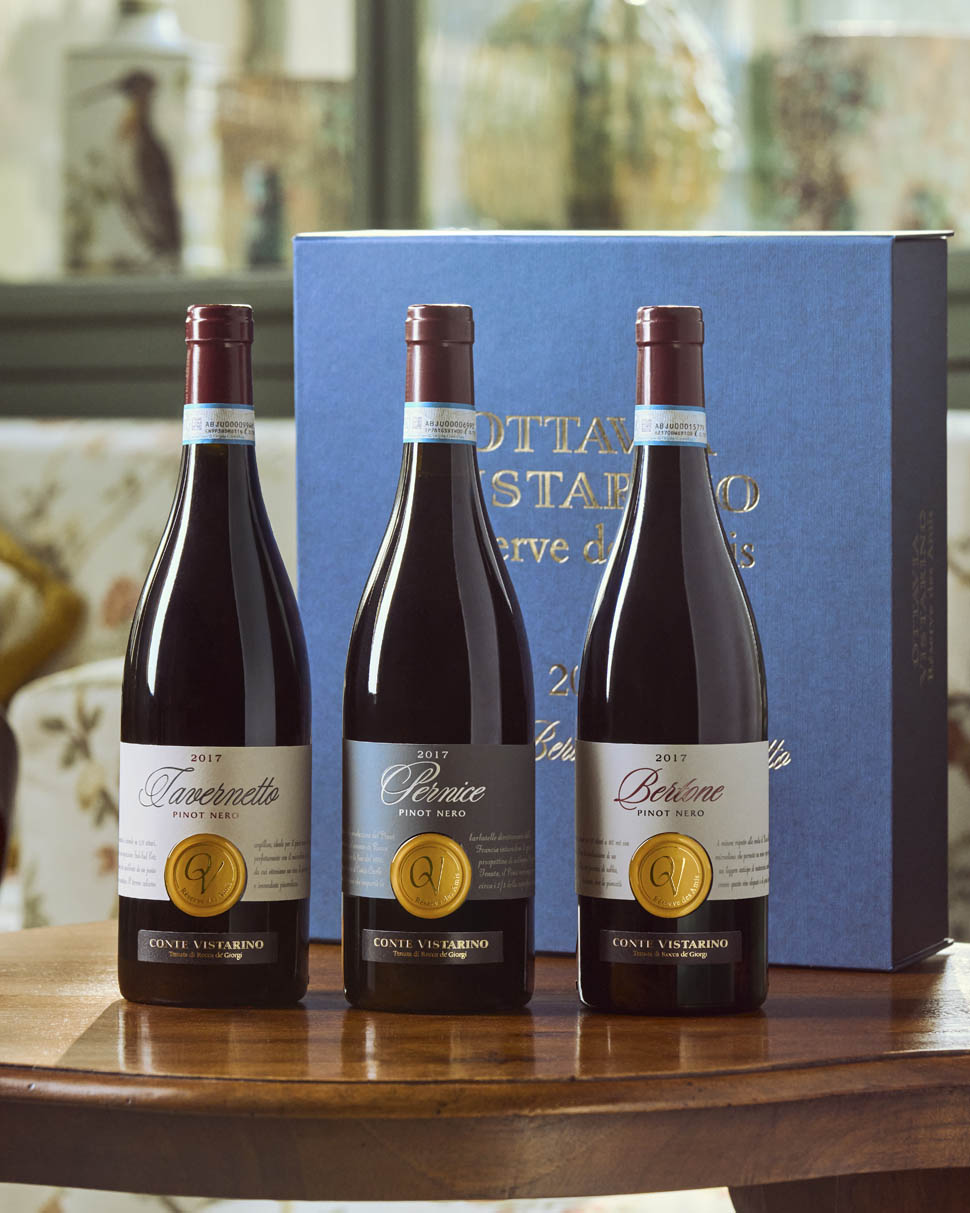 Annata 2017 La Reserve des Amis di Ottavia Vistarino cassetta 3 cru di Pinot Nero di az Conte Vistarino