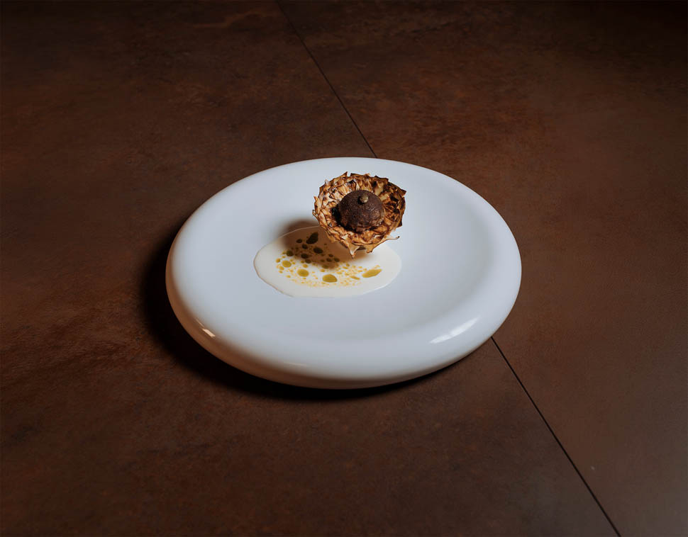 Carciofo aspic di manzo cacioricotta