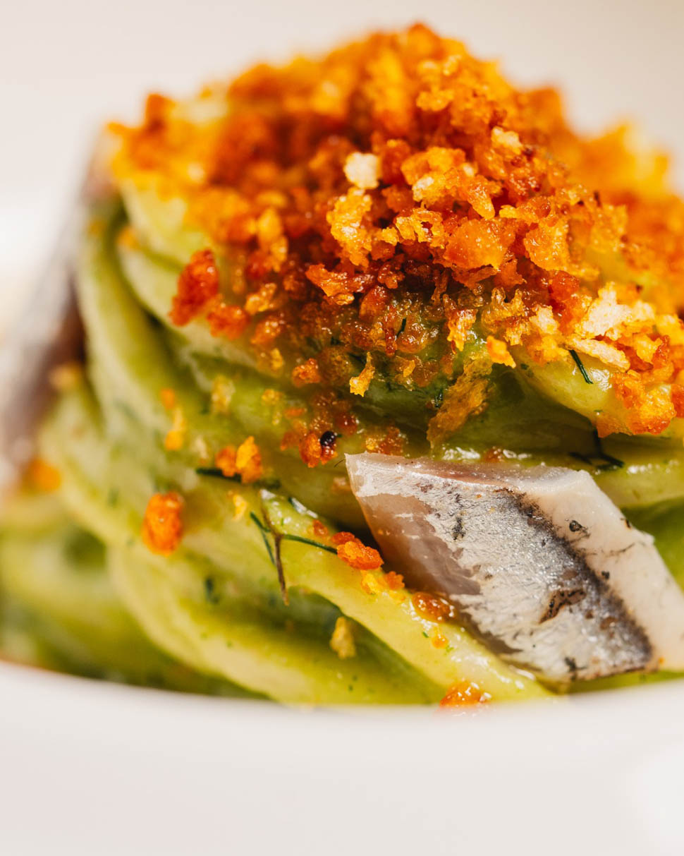 Cortile Spirito Santo spaghettone finocchietto e bottarga