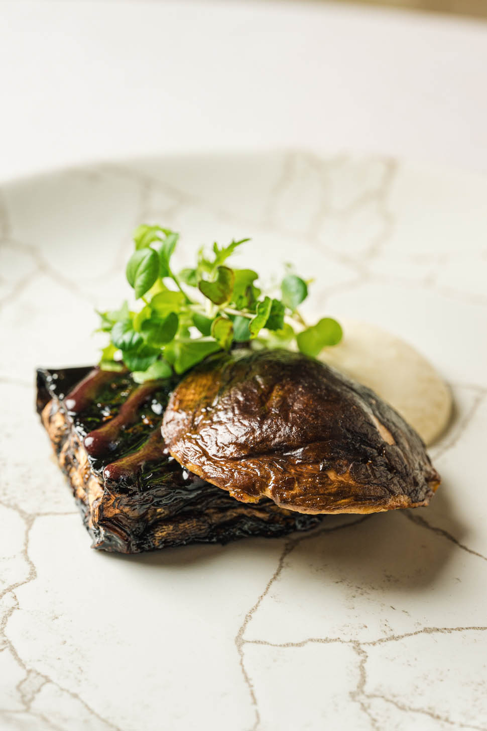 Gli Affreschi Sedano rapa al carbone vegetale porcini spuma bianca erbe spontanee Minaturae