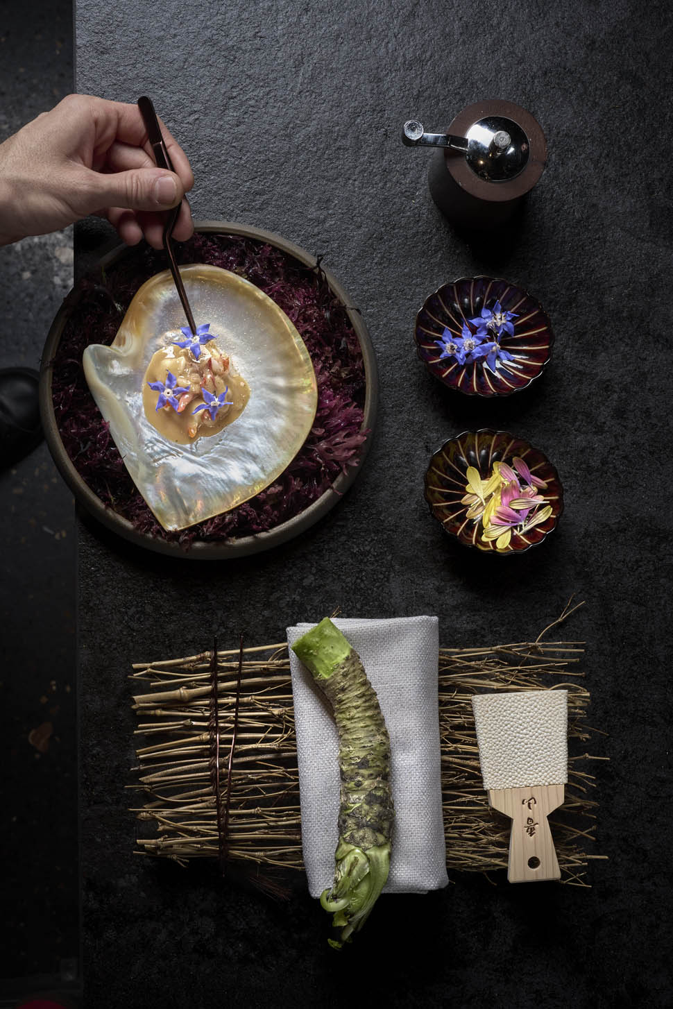 Grilled Concha Fina with Beurre Blanc and Tosazu vinegar