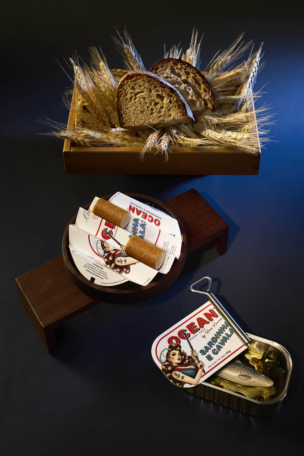 HOMEMADE SOURDOUGH BREAD Anchovy Butter Black Olive Oil Tomato