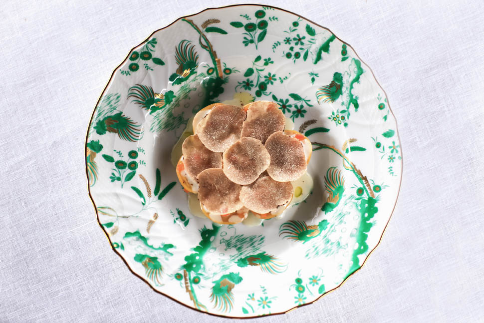 Handmade duck tortellini with black summer truffle and Parmigiano Reggiano