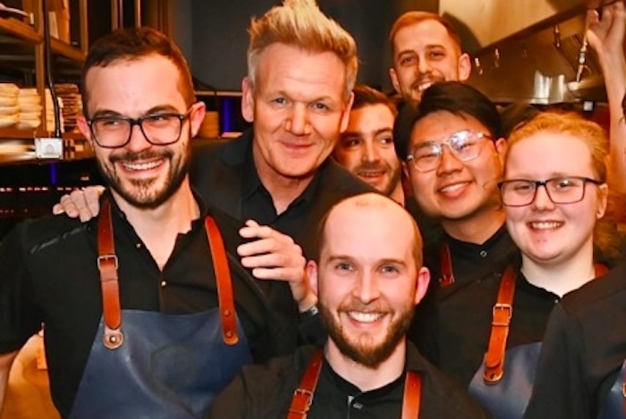 Holly Jackson with Gordon Ramsay and the team