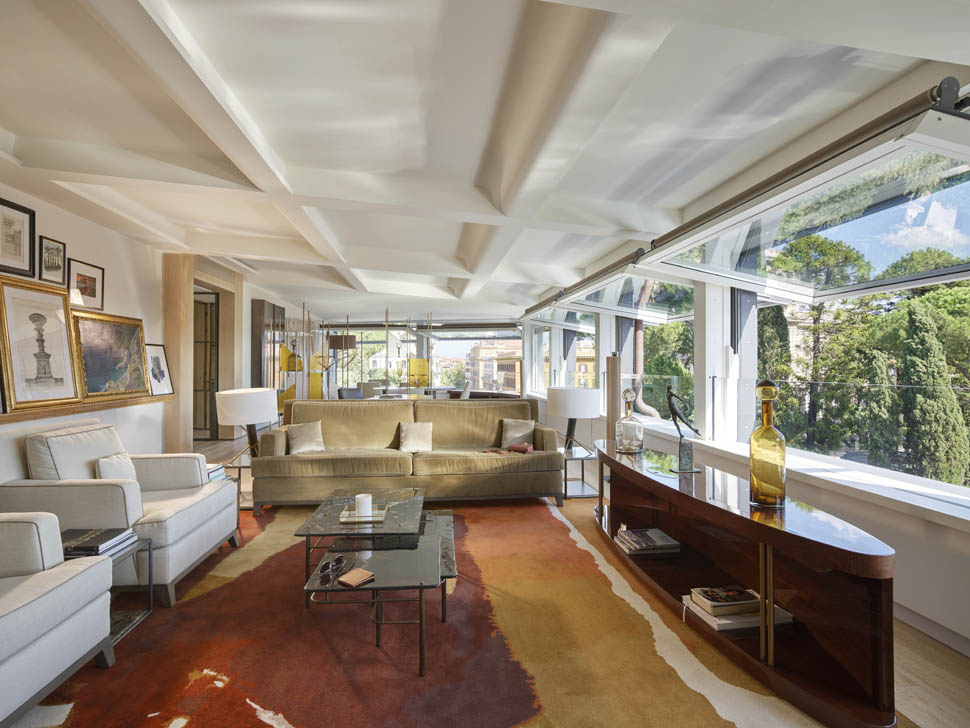 Hotel Eden Roma Bellavista Penthouse Suite living room ld Dorchester Collection