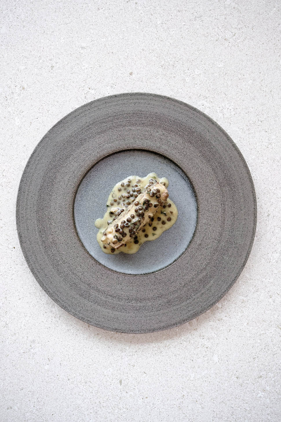 Lavarello lenticchie nere e curcuma 1