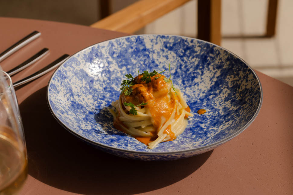 Linguina 28 Pastai crema di pane ricci di mare e limone