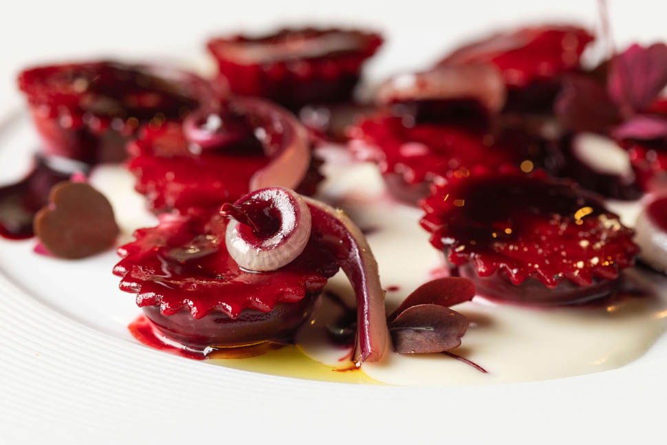 Olio 2025 Bottoni di pasta fresca barbabietola radicchio tardivo e blu di capra 9