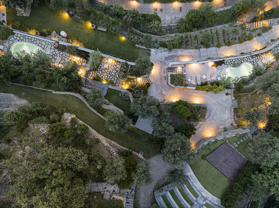 Overview park during the evening 