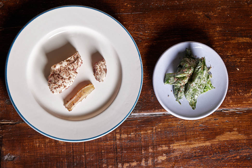 Pecora arrostita interiora e sale