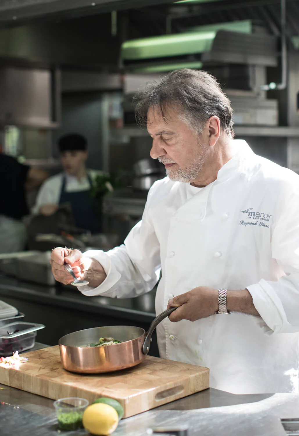 Raymond Blanc in kitchen