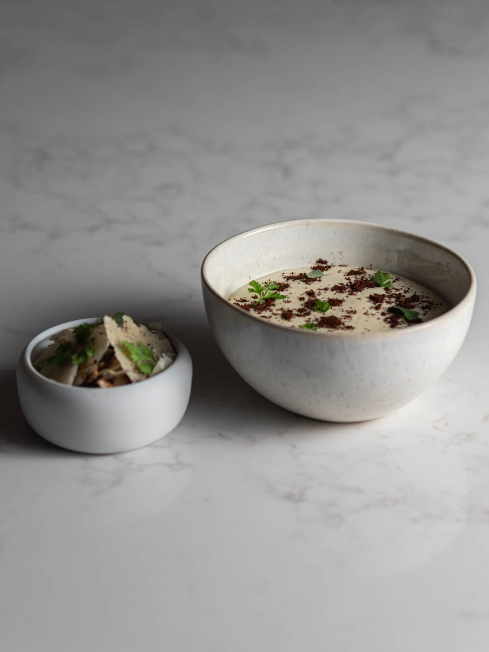 Risone funghi caffe e lapsang souchong