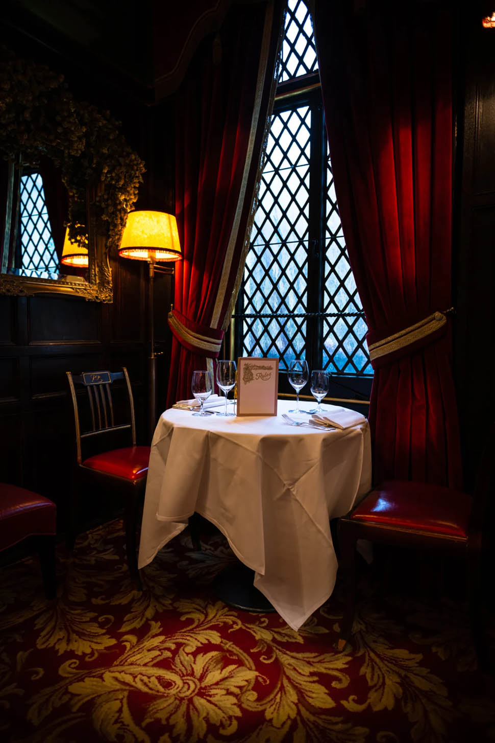 Rules Restaurant Prince Edward Table
