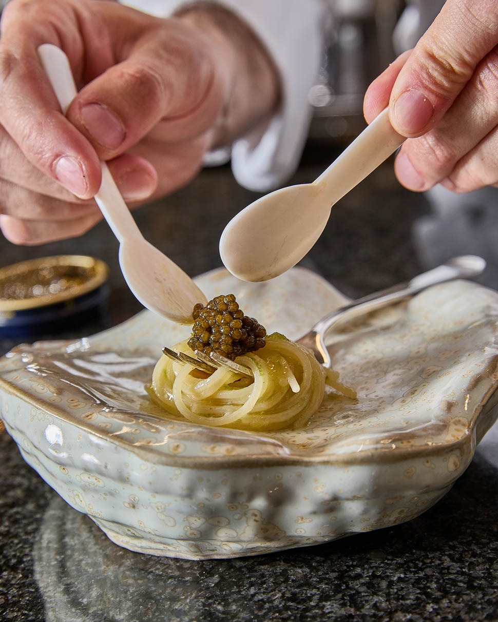 Spaghettini freddi al caviale Kristal 1