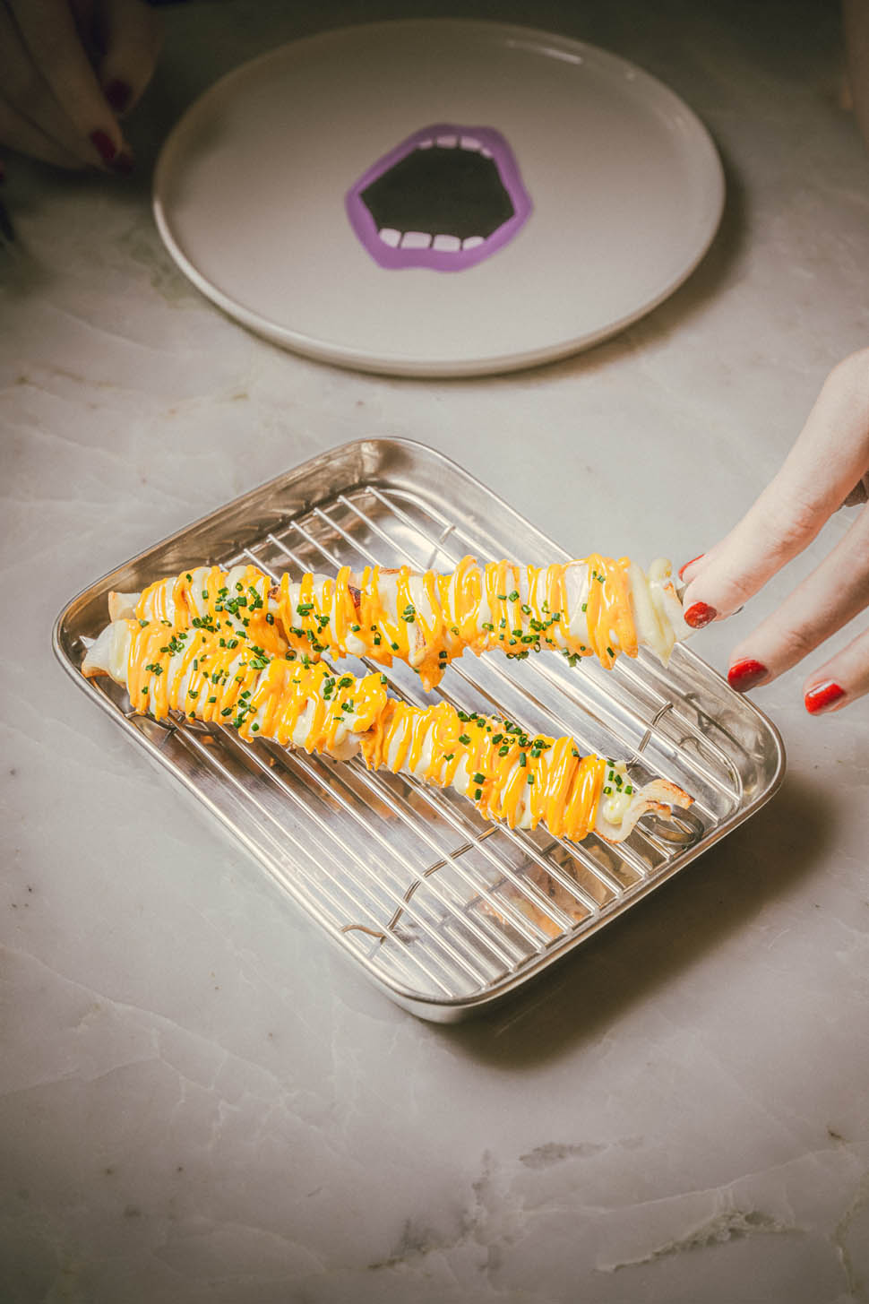 Spiedino di calamaro peperoni e nduja 