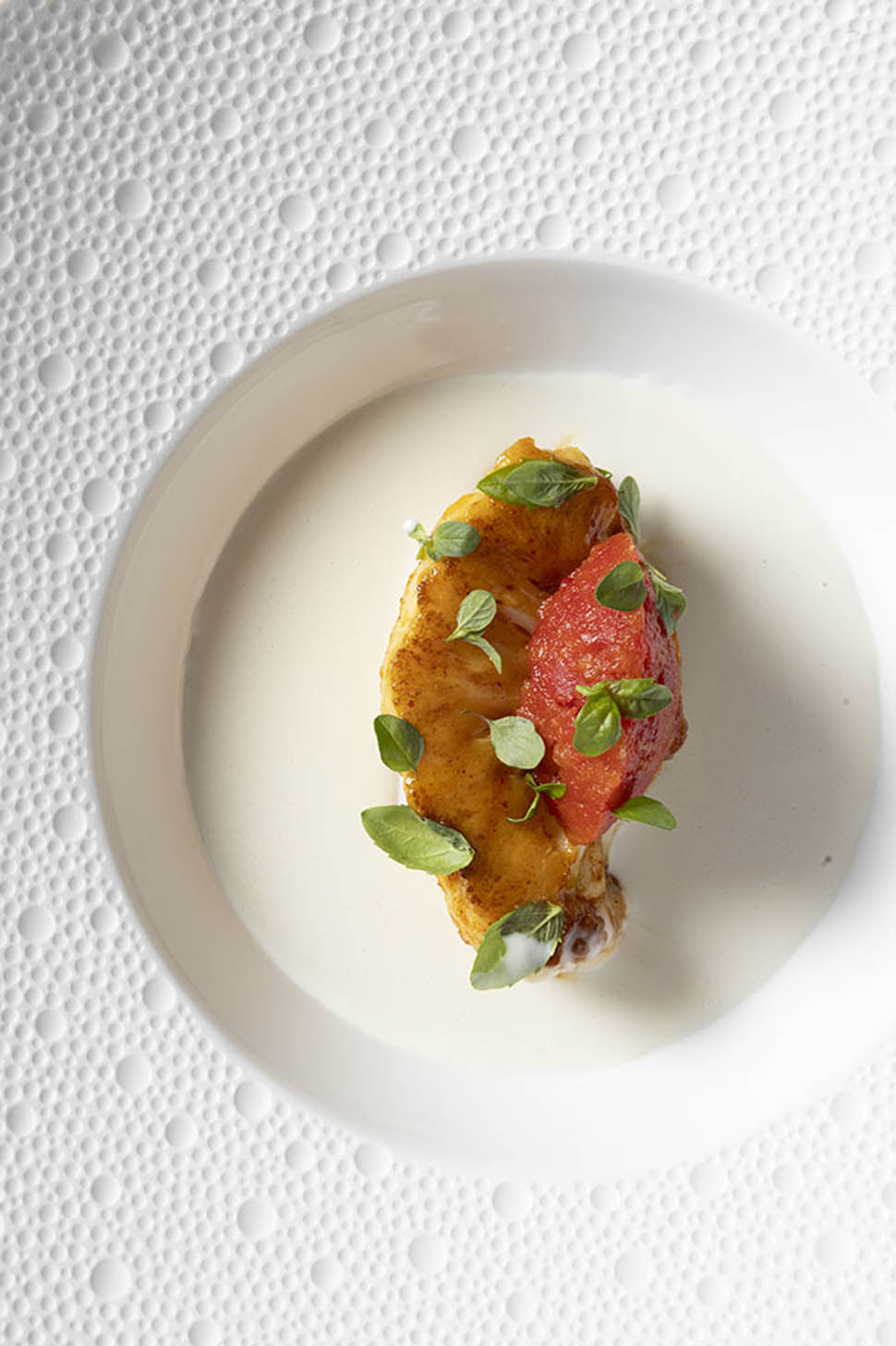 Villa Crespi Cavolfiore Kimchee mandorla e pomodoro 2