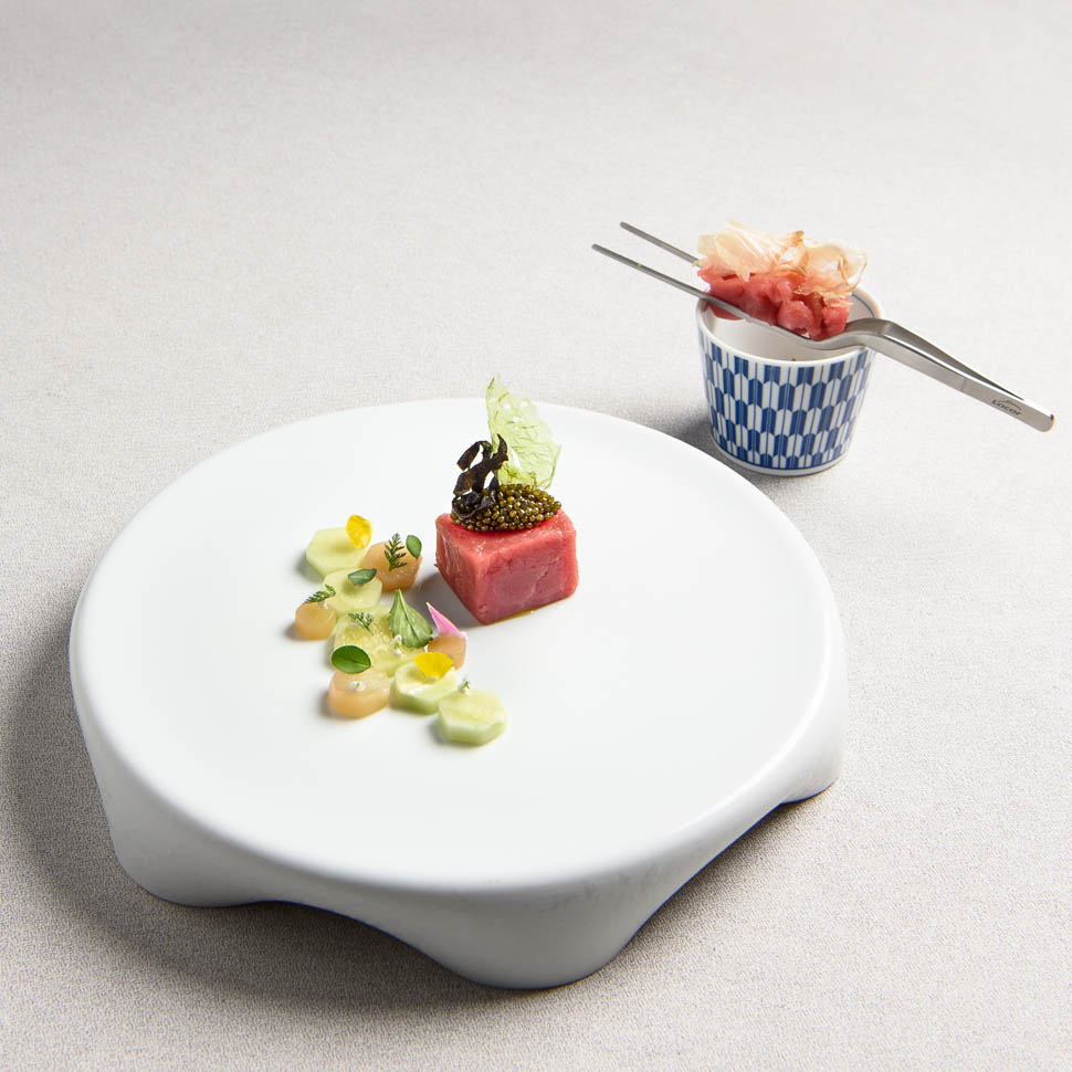 Villa Crespi Cubo di Carne di Boves cipolla marinata cetriolo caviale e ostrica