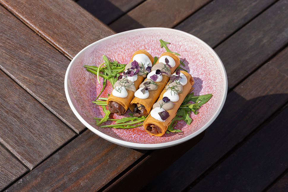 antipasti cielo Cagliari Cannolo croccante tartare tonno funghi bufala