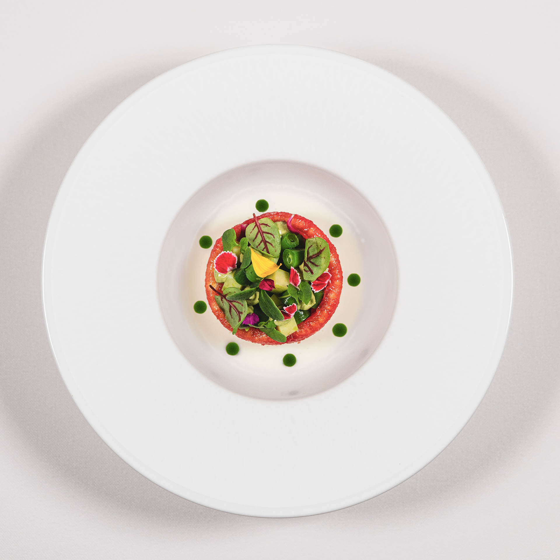 giancarlo perbellini Pomodoro alla nizzarda cocco cipollina lime