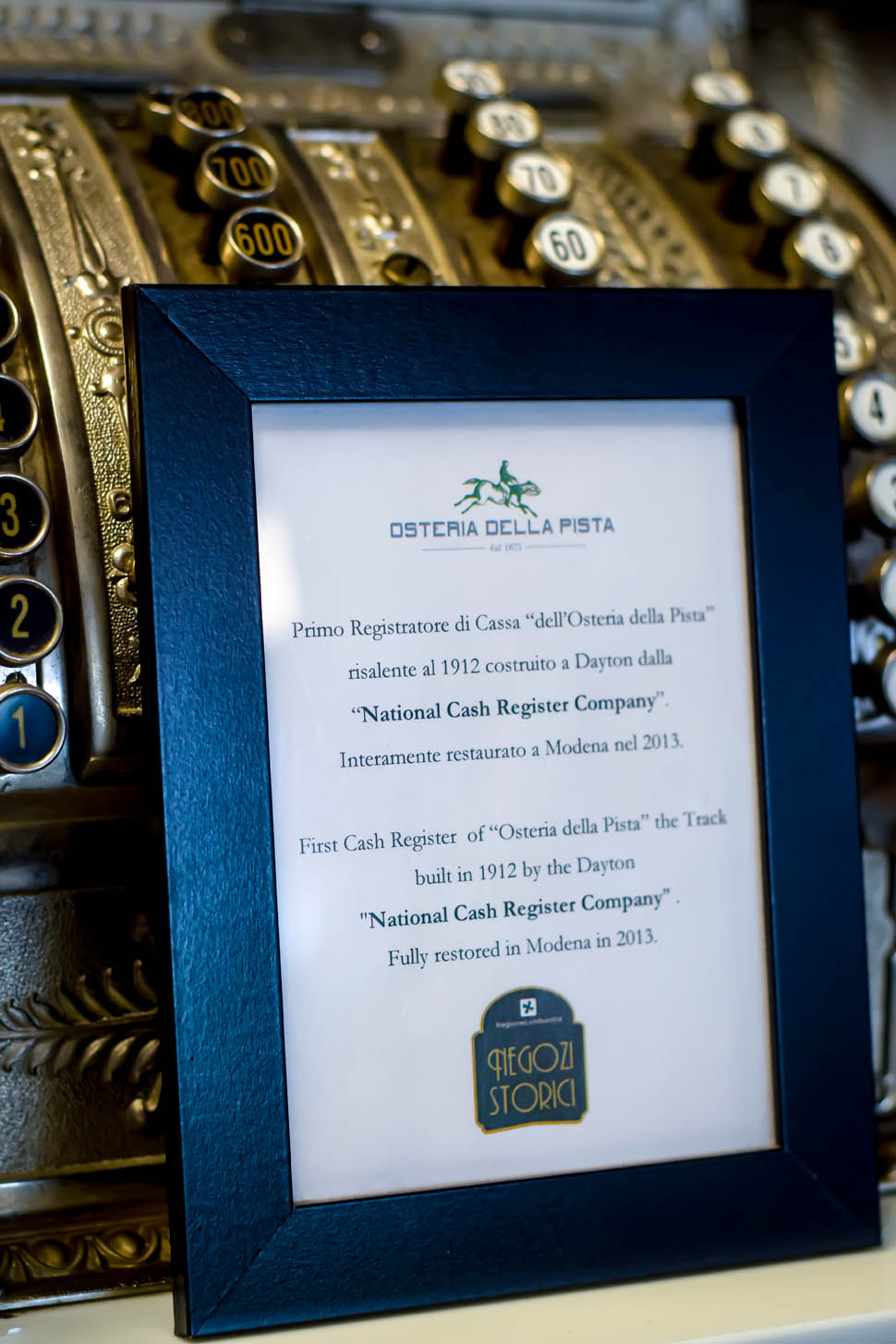 osteria della pista Antico registratore di cassa