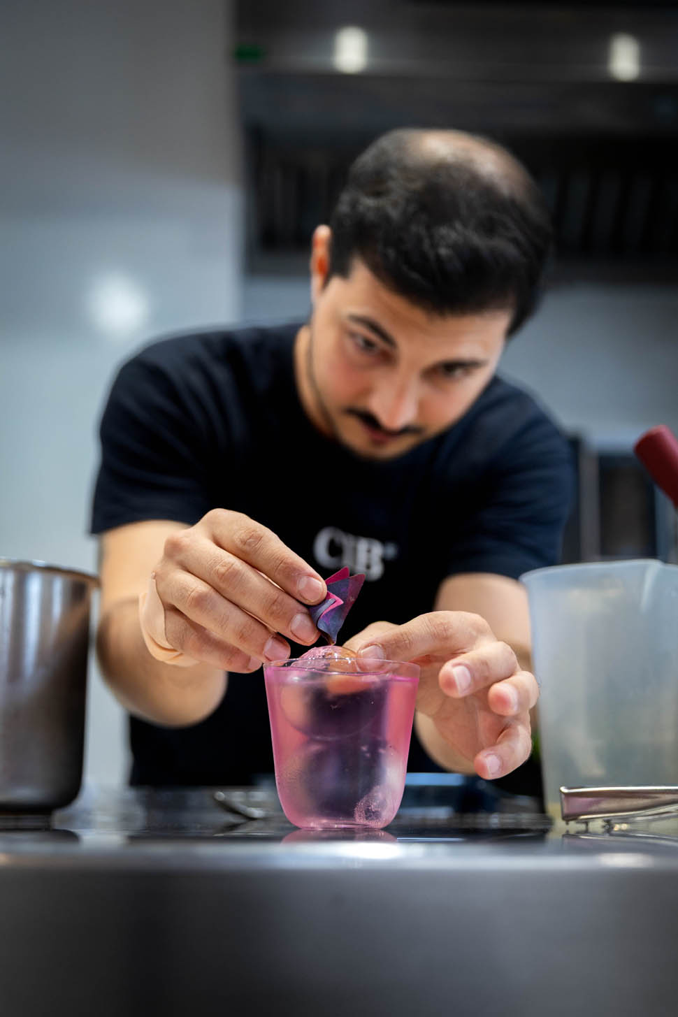 preparazione drink pink spice koppert cress 3