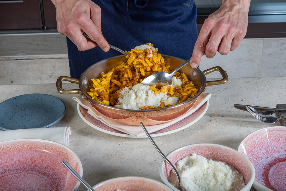 primi cielo Cagliari malloreddus alla campidanese formaggio filant