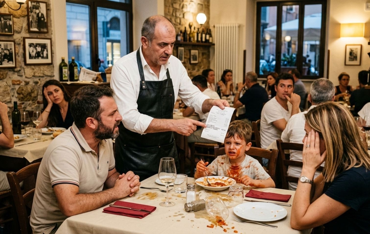 copertina multa bambini ristorante