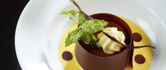 Ghiacciato di tiramisu con crema inglese rum e salsa di gianduia scaled