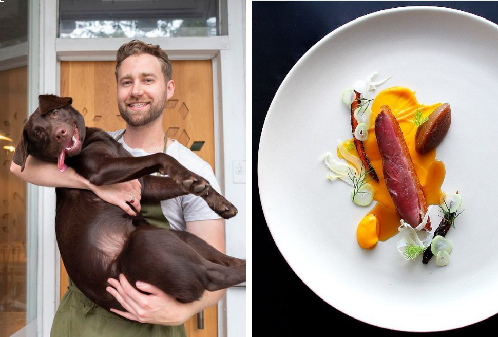 Copertina chef che nutre il suo cane con piatti gourmet Sean MacDonald