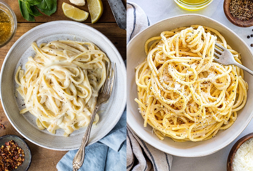 Cacio e pepe al posto di fettuccine all’Alfredo i piatti italiani che