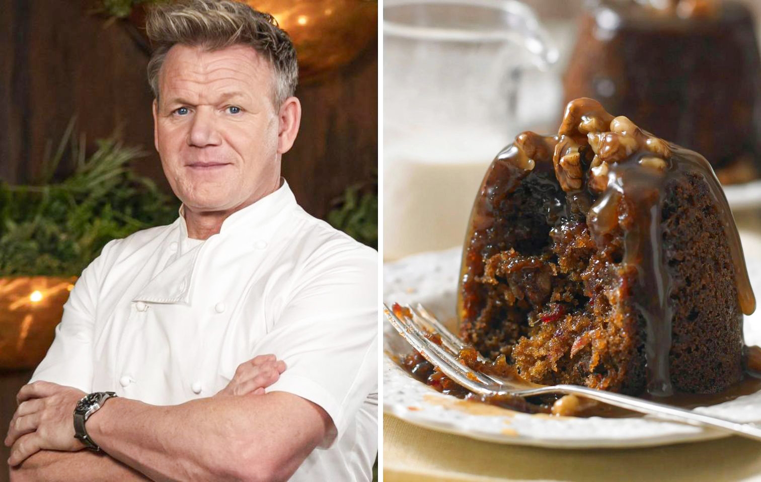 Gordon Ramsay's Christmas pudding with whiskey cream