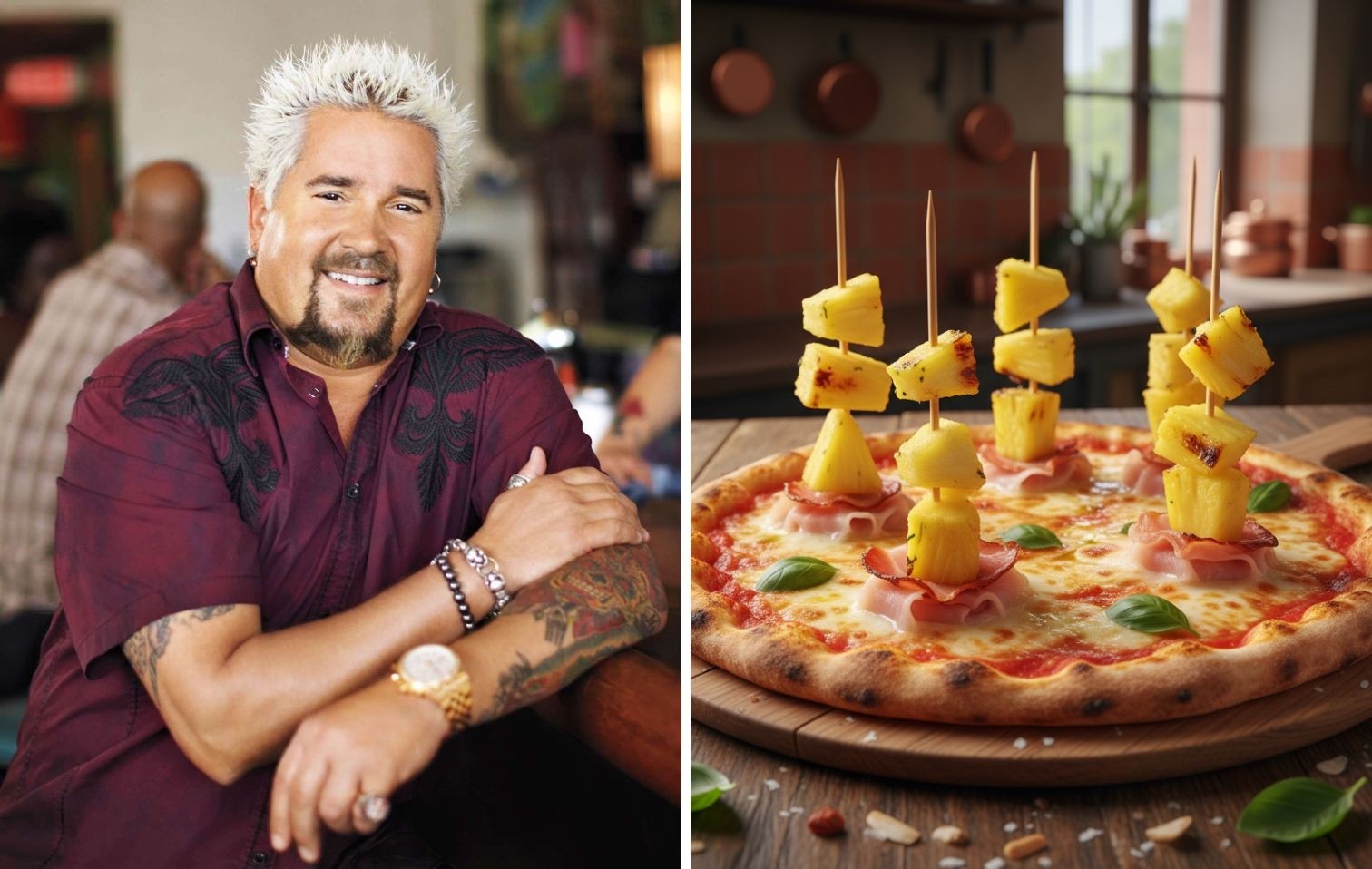 copertina guy fieri pizza ananas