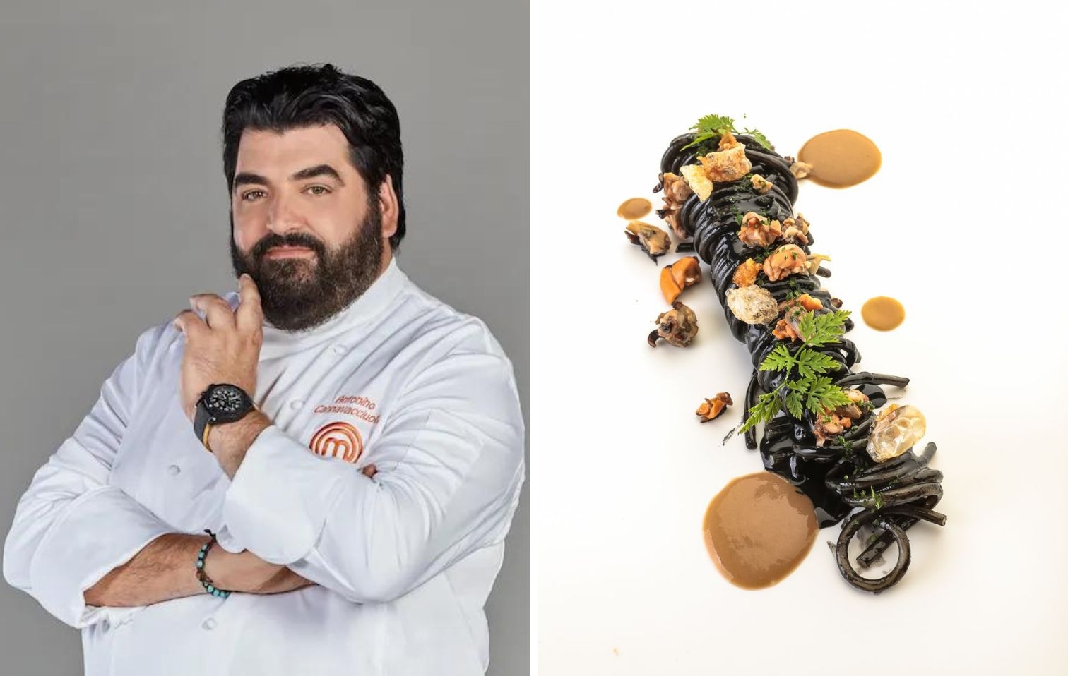 Spaghetti with squid ink signed Antonino Cannavacciuolo: the summer recipe | Chef Recipes | Reporter