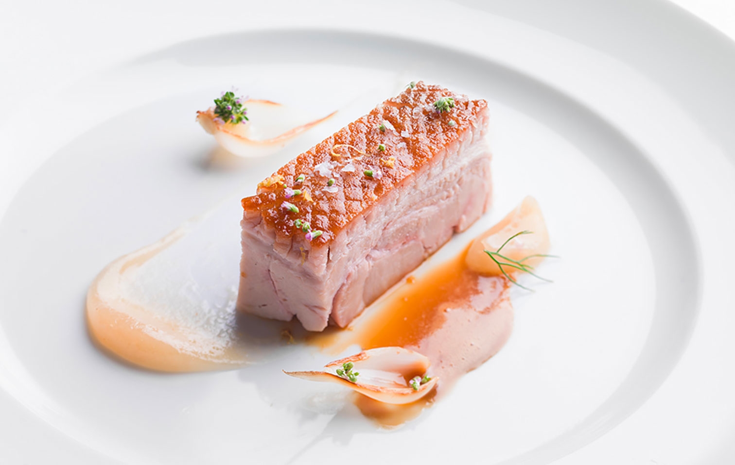 Suckling Pig, Scallion, Sfusato Lemon's Compote | Paolo Barrale | Chef Recipes | Reporter Gourmet S.