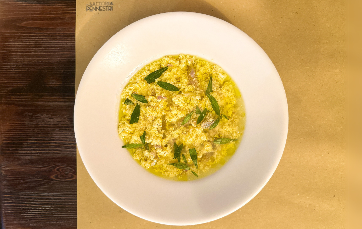 Stracciatella in sheep broth, lemon and tarragon - Trattoria Pennestri | Chef Recipes | Reporter Gou