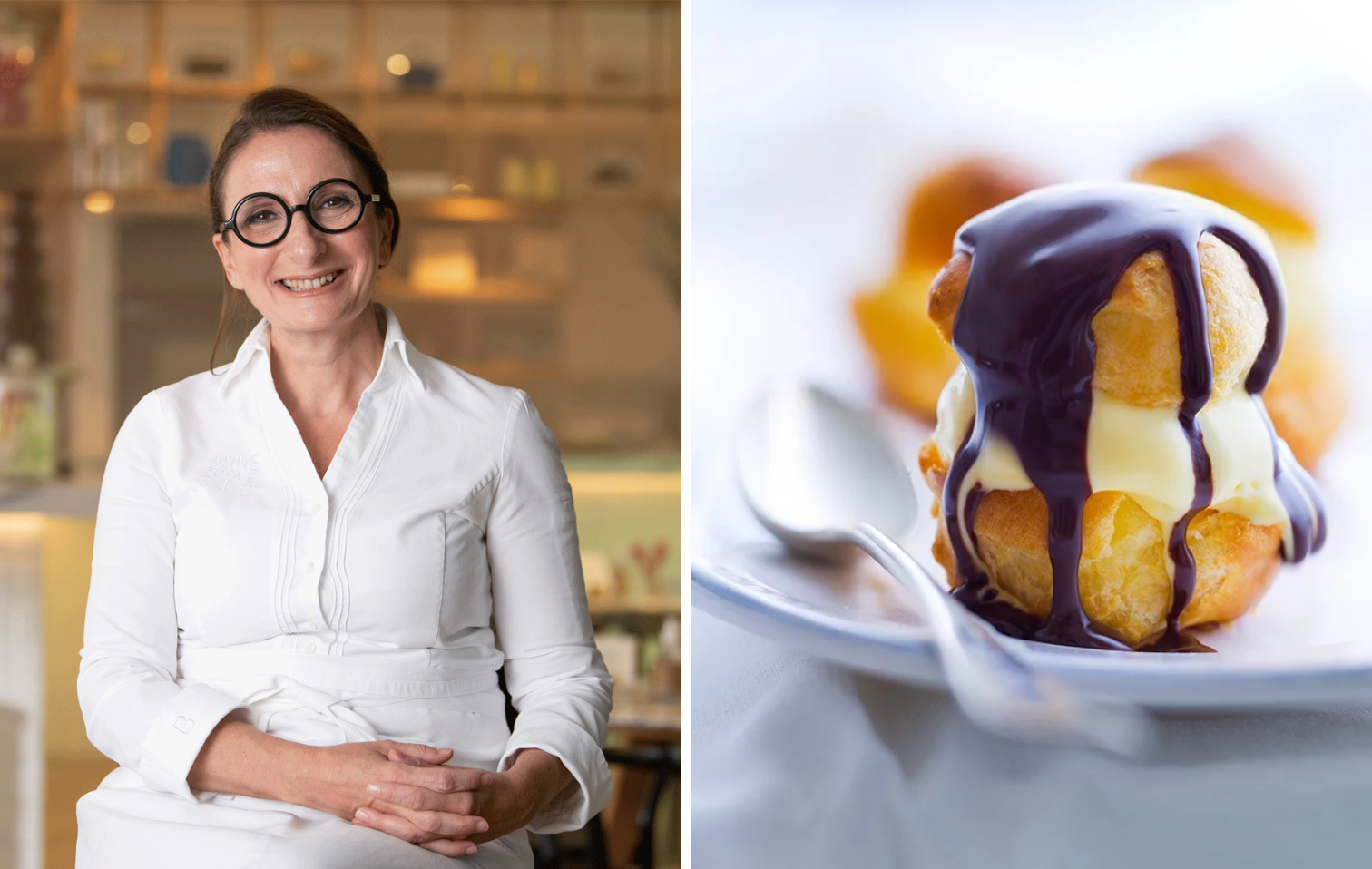 Anne-Sophie Pic's recipe: profiteroles filled with mint ice cream and chocolate sauce | Chef Recipes