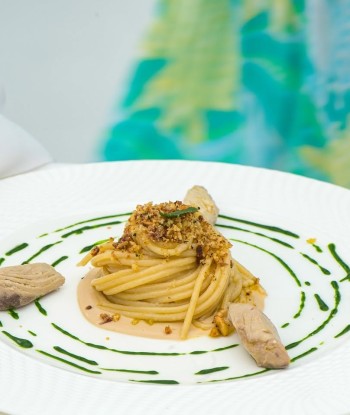 don alfonso spaghetti aglio e olio con sgombro in carpione 1