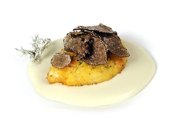 Ricetta Uovo biologico in crosta di lichene su fonduta al Trentingrana e  Tartufo Nero, Chef Diego Rigotti, Ricette degli chef