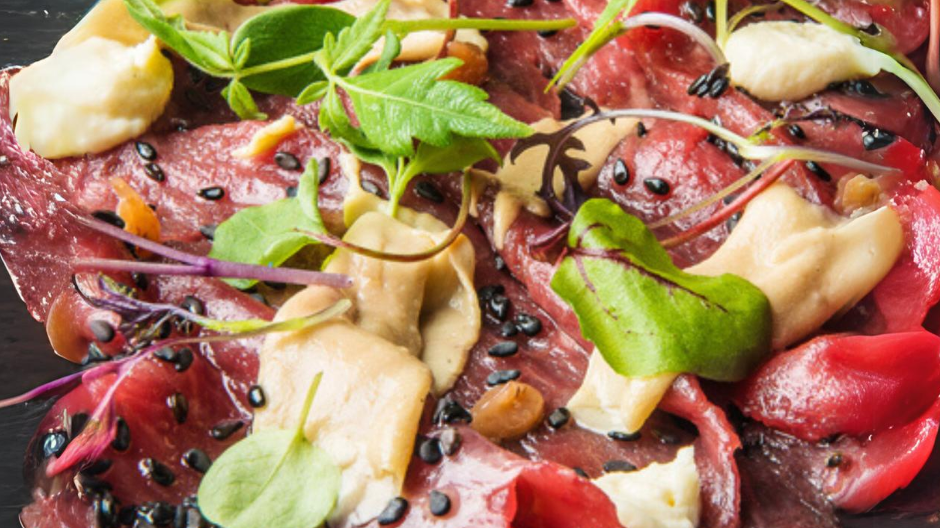 Ox Sashimi with Foie Gras, Umeboshi, Sprouts, and Béarnaise Sauce | Matias Perdomo | Chef Recipes | 