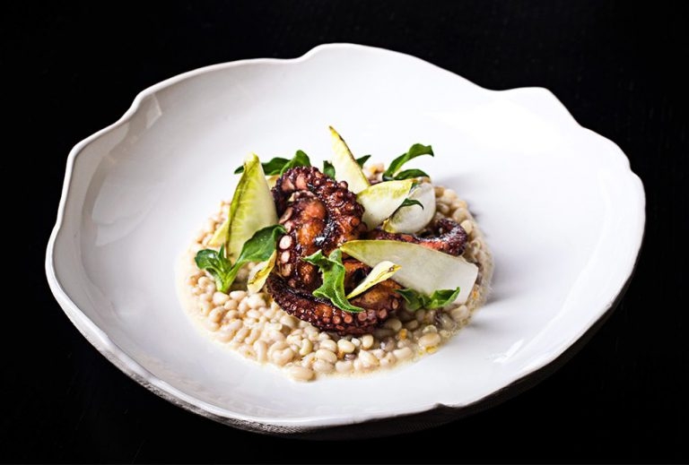 Roasted octopus and Trasimeno beans | Andrea Berton | Chef Recipes | Reporter Gourmet S.r.l.