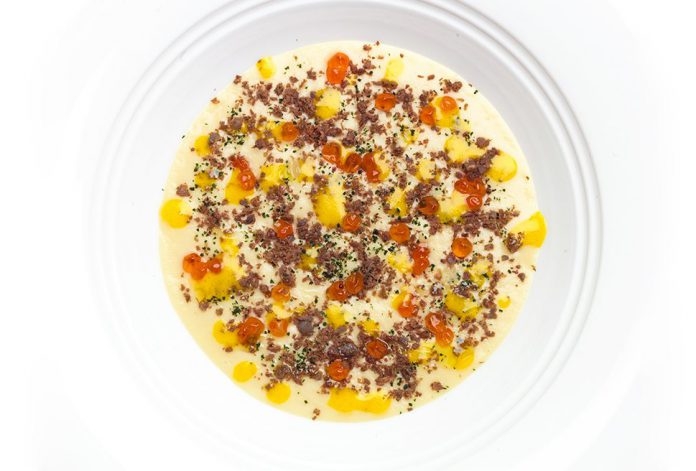 Soft potato, egg and eggs | Enrico Bartolini | Chef Recipes | Reporter Gourmet S.r.l.