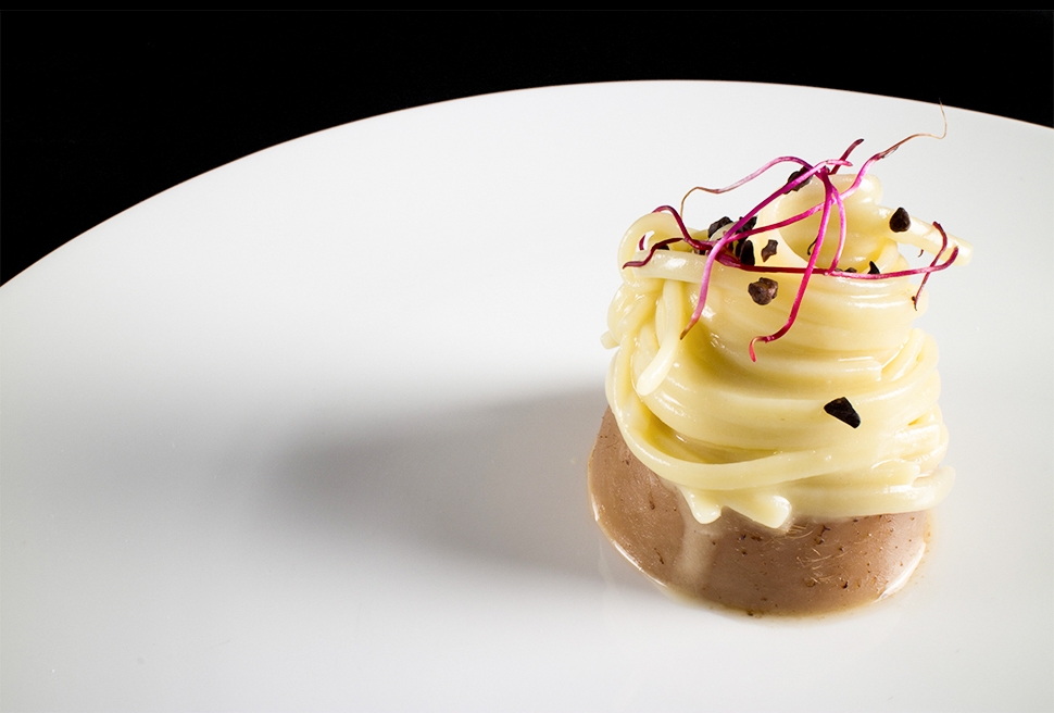 Ginger linguine with veal head and cocoa grains | Valentino Cassanelli | Chef Recipes | Reporter Gou
