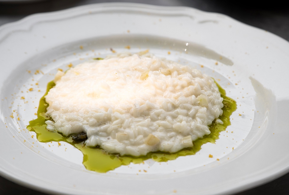 Risotto, anchovies, fennel, mullet roe | Stefano Sforza | Chef Recipes | Reporter Gourmet S.r.l.