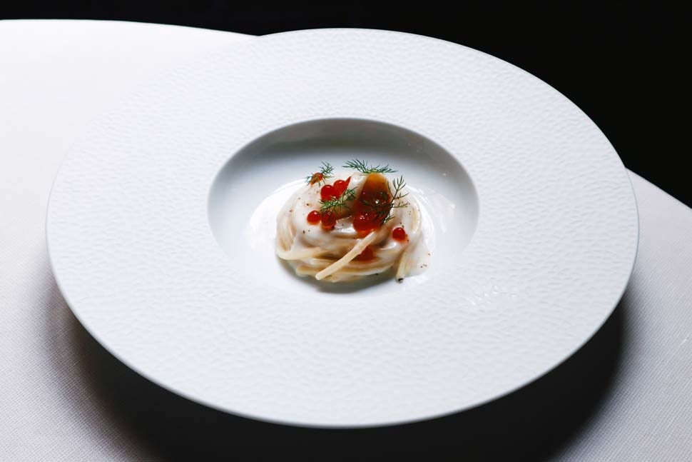 Spaghettone “cream,” vodka and salmon | Stefano Sforza | Chef Recipes | Reporter Gourmet S.r.l.