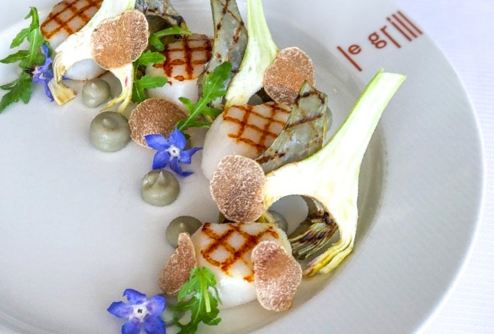 Grilled scallops, artichokes and winter truffle | Franck Cerutti | Chef Recipes | Reporter Gourmet S