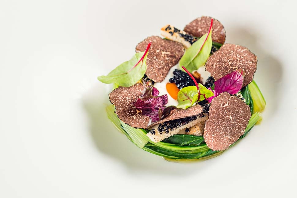 Double malt egg, Stravecchio, torzella, truffle | Luigi Salomone | Chef Recipes | Reporter Gourmet S.r.l.