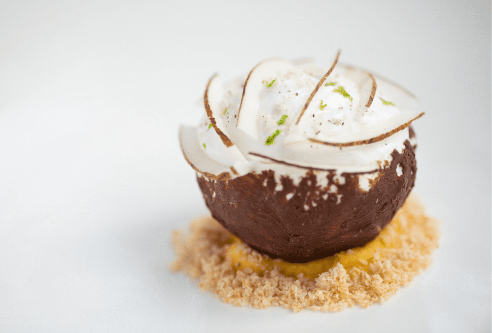 Tropical coconut with mango, passion fruit, and lime | Alberto Faccani | Chef Recipes | Reporter Gou